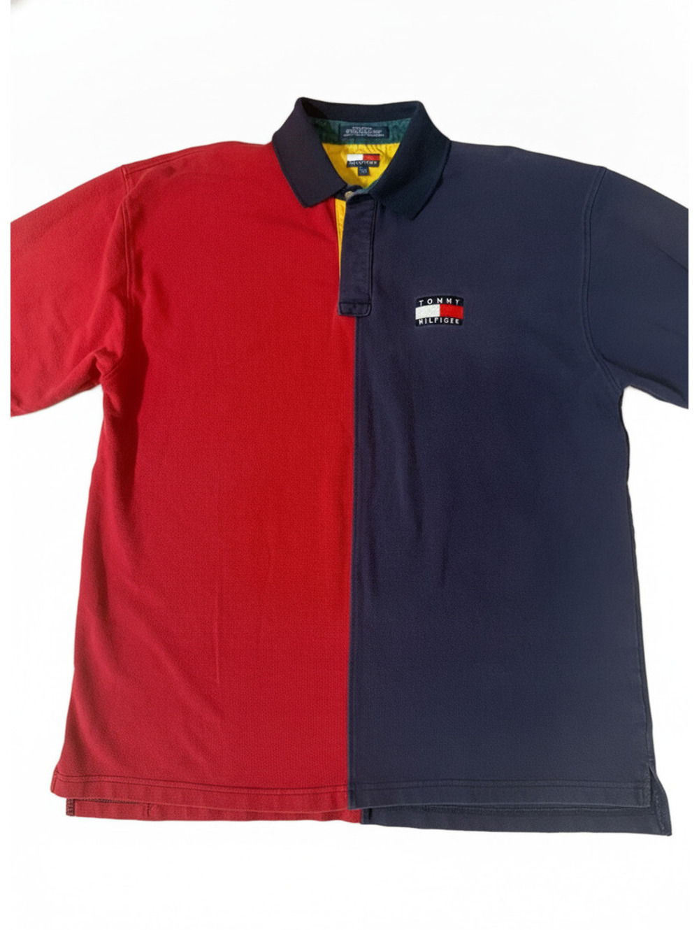 Vintage Tommy Hilfiger Split Colorblock Polo Shirt XXL